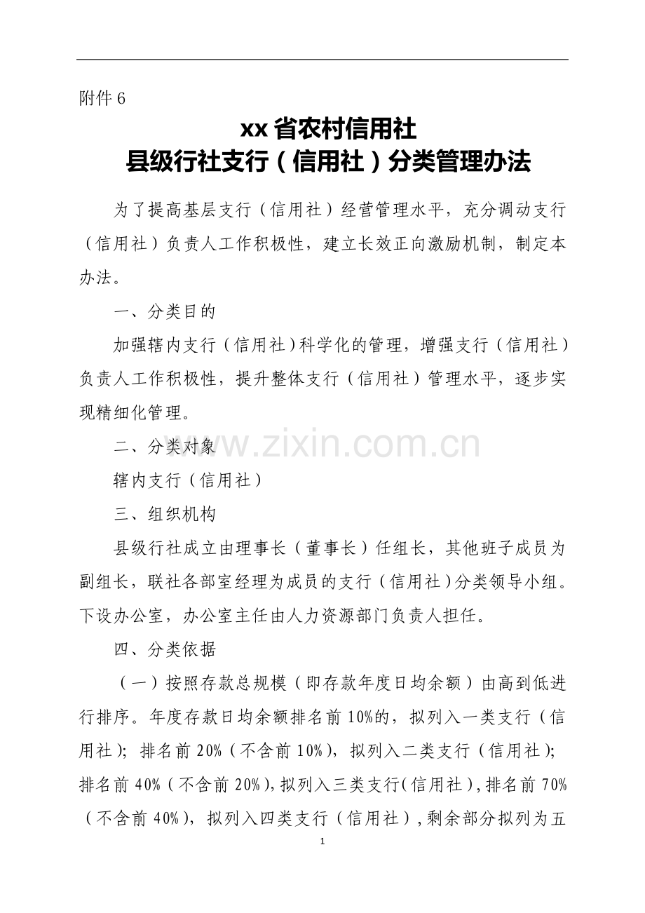 银行农村信用社网点分类管理办法.doc_第1页