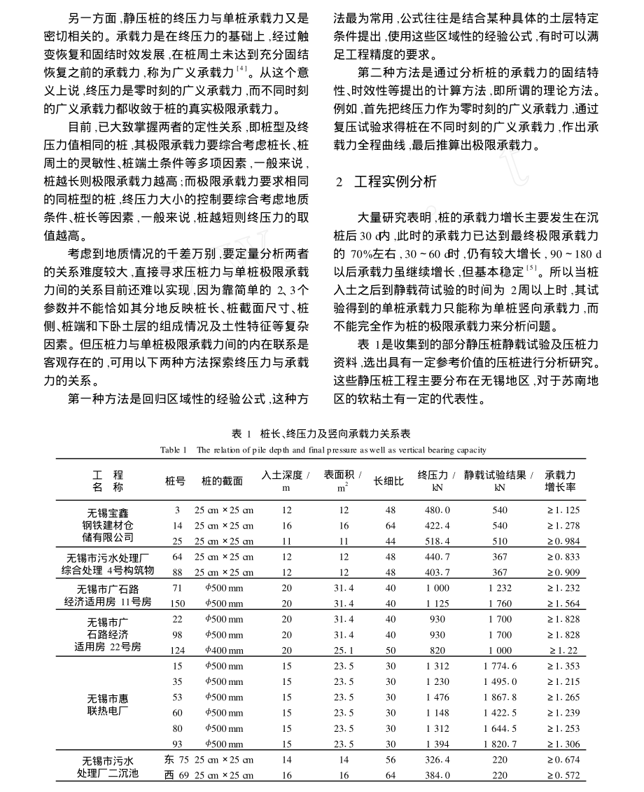 静压桩终压力及单桩竖向承载力的相关性_pdf.pdf_第2页