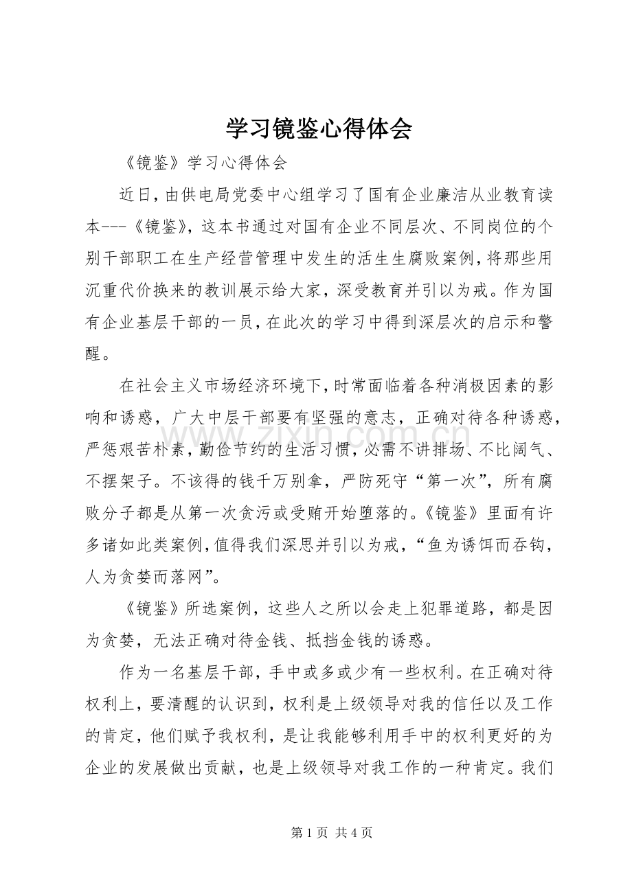 学习镜鉴体会心得3.docx_第1页