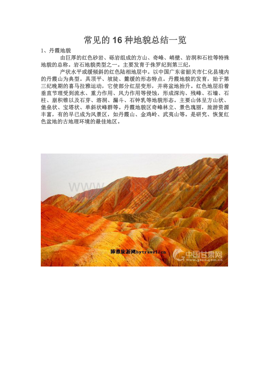 常见的16种地貌总结.doc_第1页
