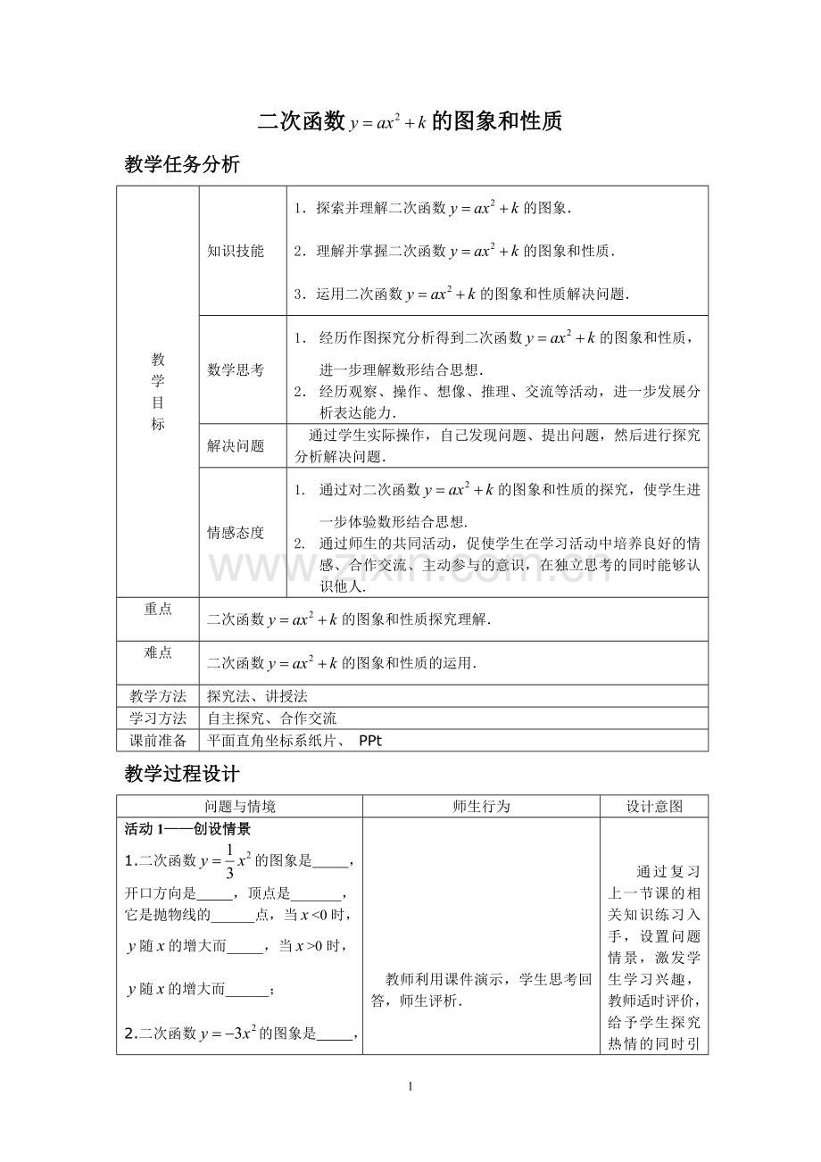 二次函数-的图象和性质.doc_第1页