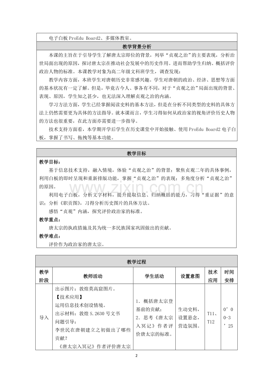 《大唐盛世的奠基人唐太宗》教学设计.doc_第2页
