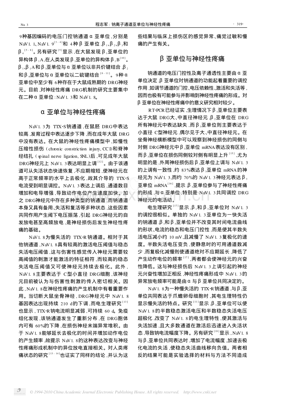 钠离子通道亚单位与神经性疼痛.pdf_第2页