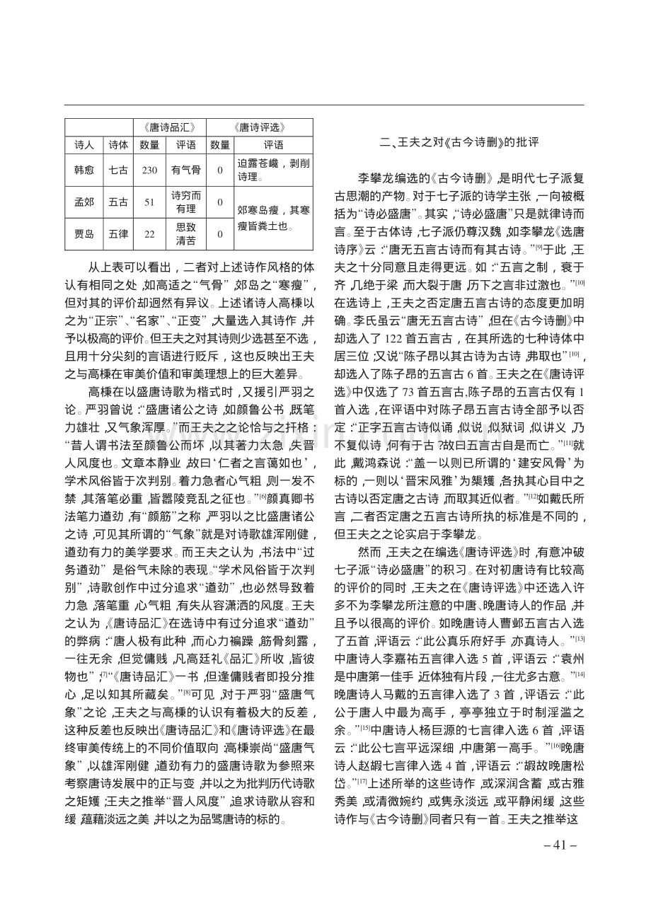 王夫之对明代诗歌选本的批评_以_唐诗品汇_古今诗删_诗归_为例_陈勇.pdf_第2页