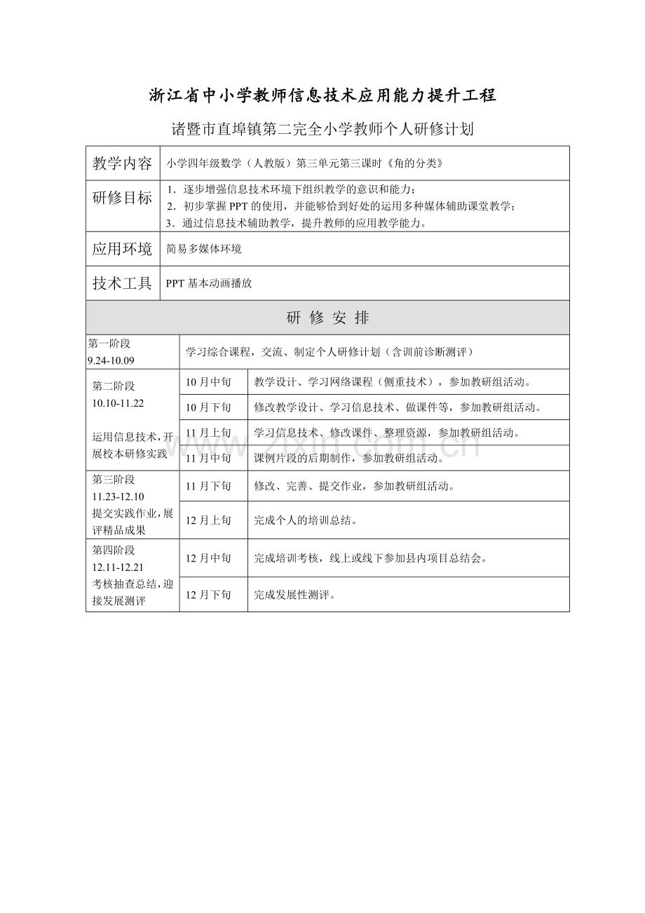 王伟标个人研修计划.docx_第1页