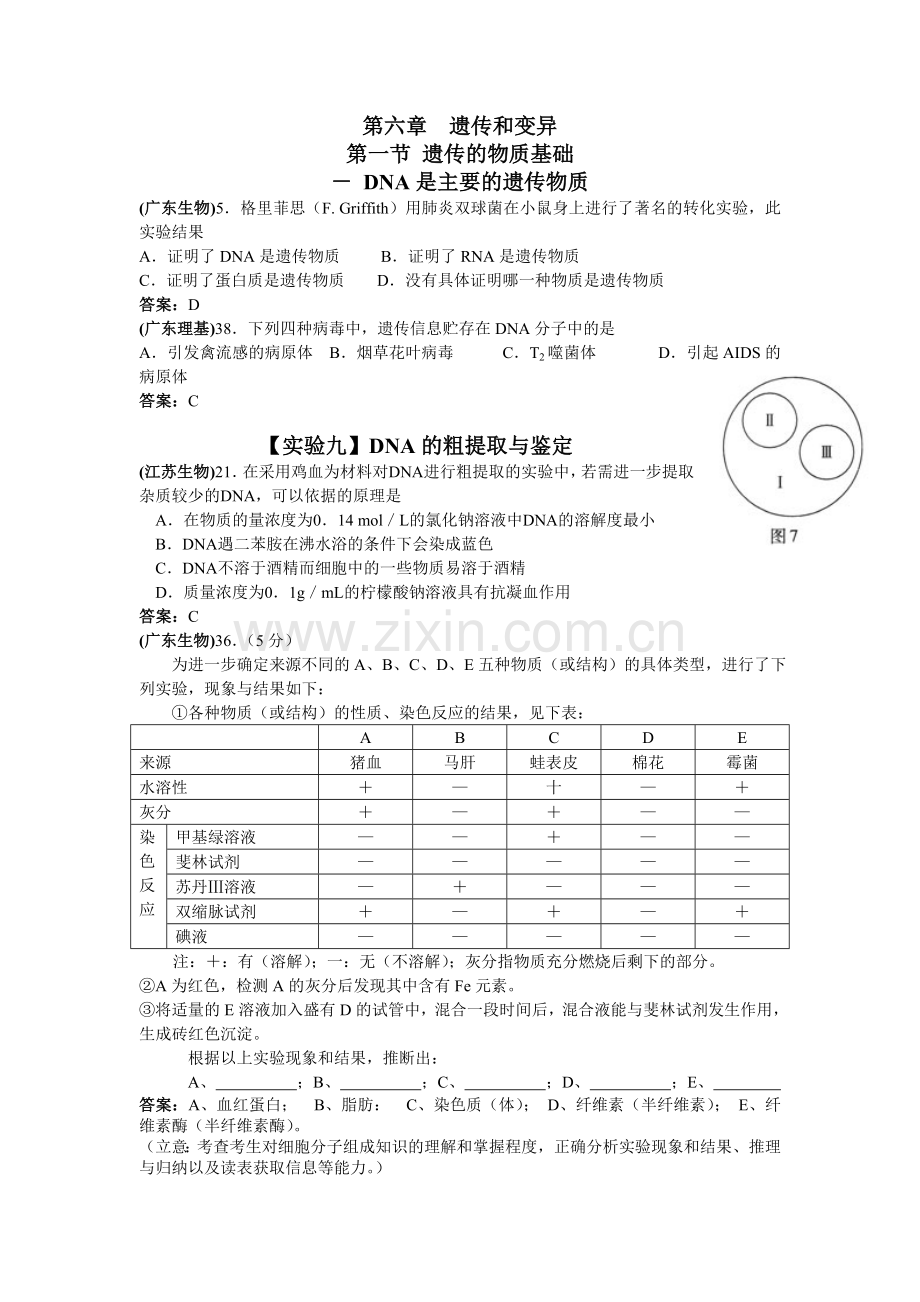 第六、七章遗传、变异和进化.doc_第1页