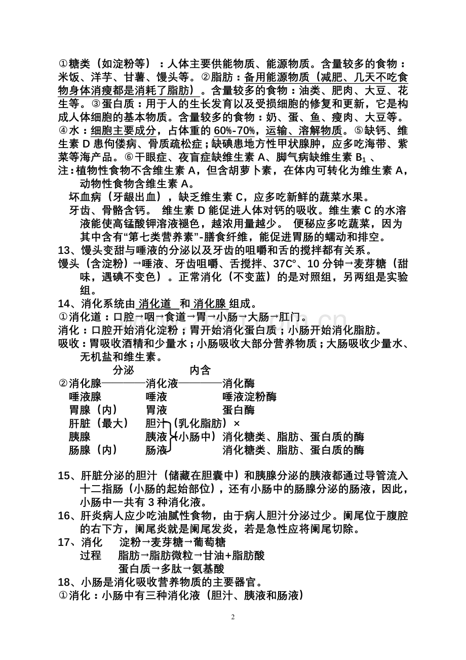 七年级生物(下册)复习资料.doc_第2页