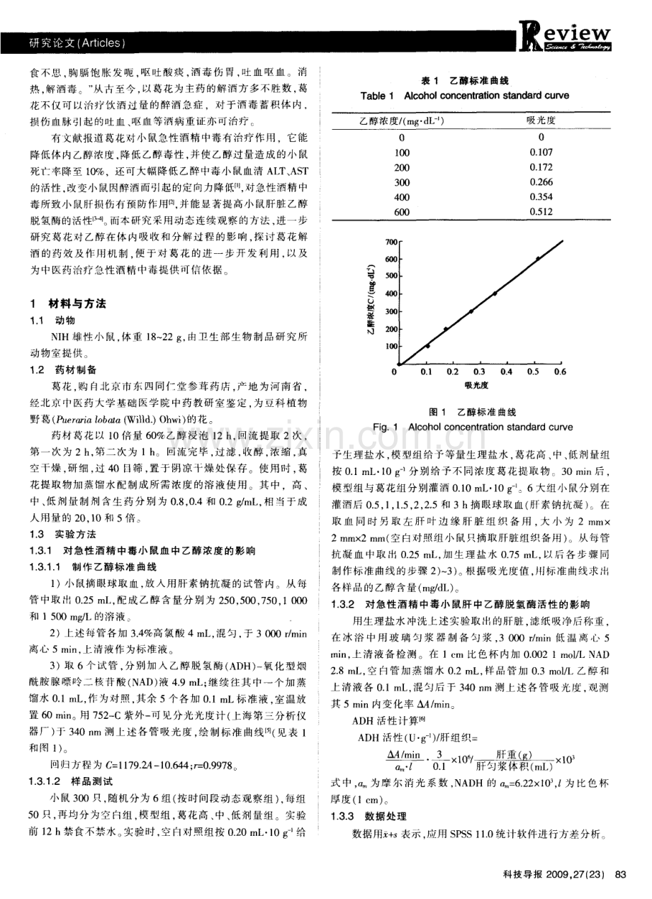 葛花对酒后血中乙醇浓度和肝中乙醇脱氢酶活性的影响.pdf_第2页