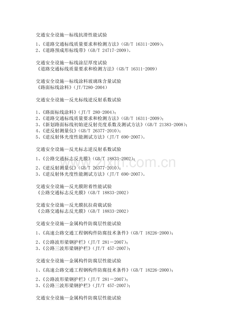 交通安全设施规范一栏表(1).docx_第1页