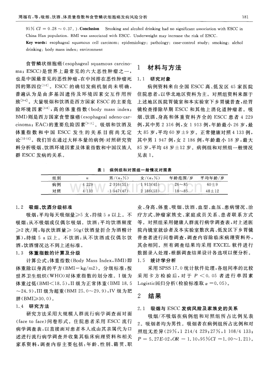 吸烟、饮酒、体质量指数和食管鳞状细胞癌发病风险分析.pdf_第2页