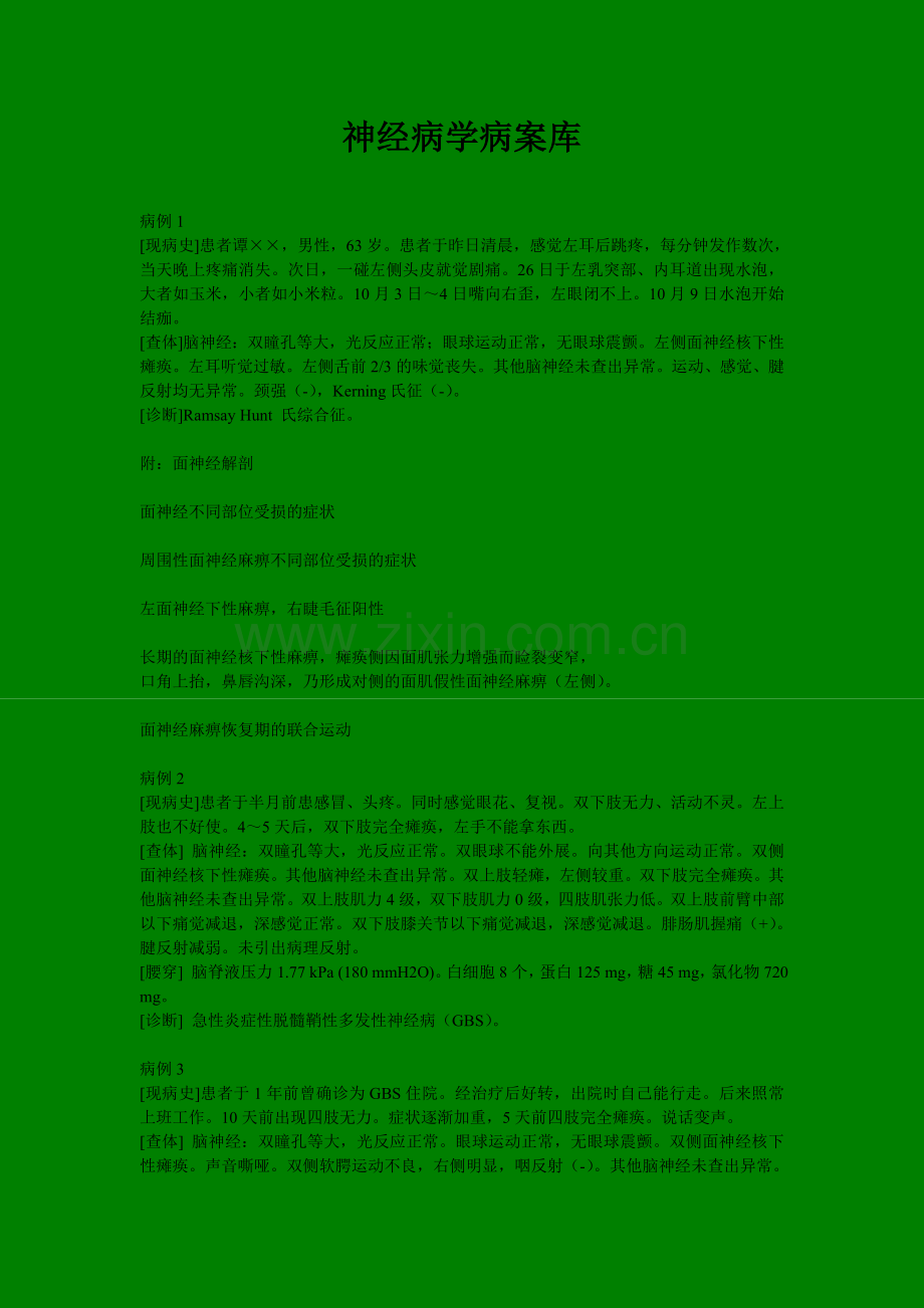 神经病学病案库.doc_第1页
