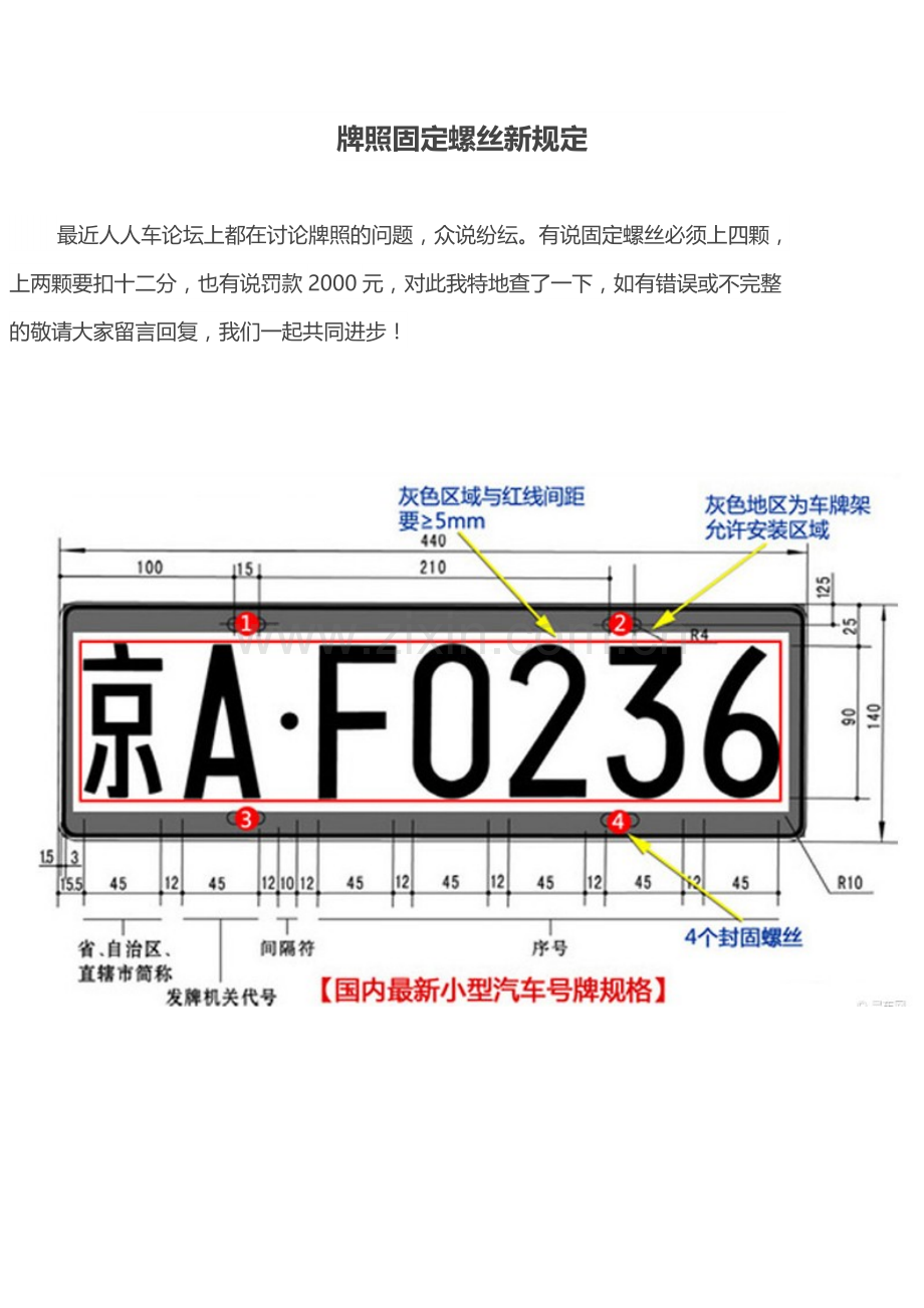 牌照固定螺丝新规定.docx_第1页