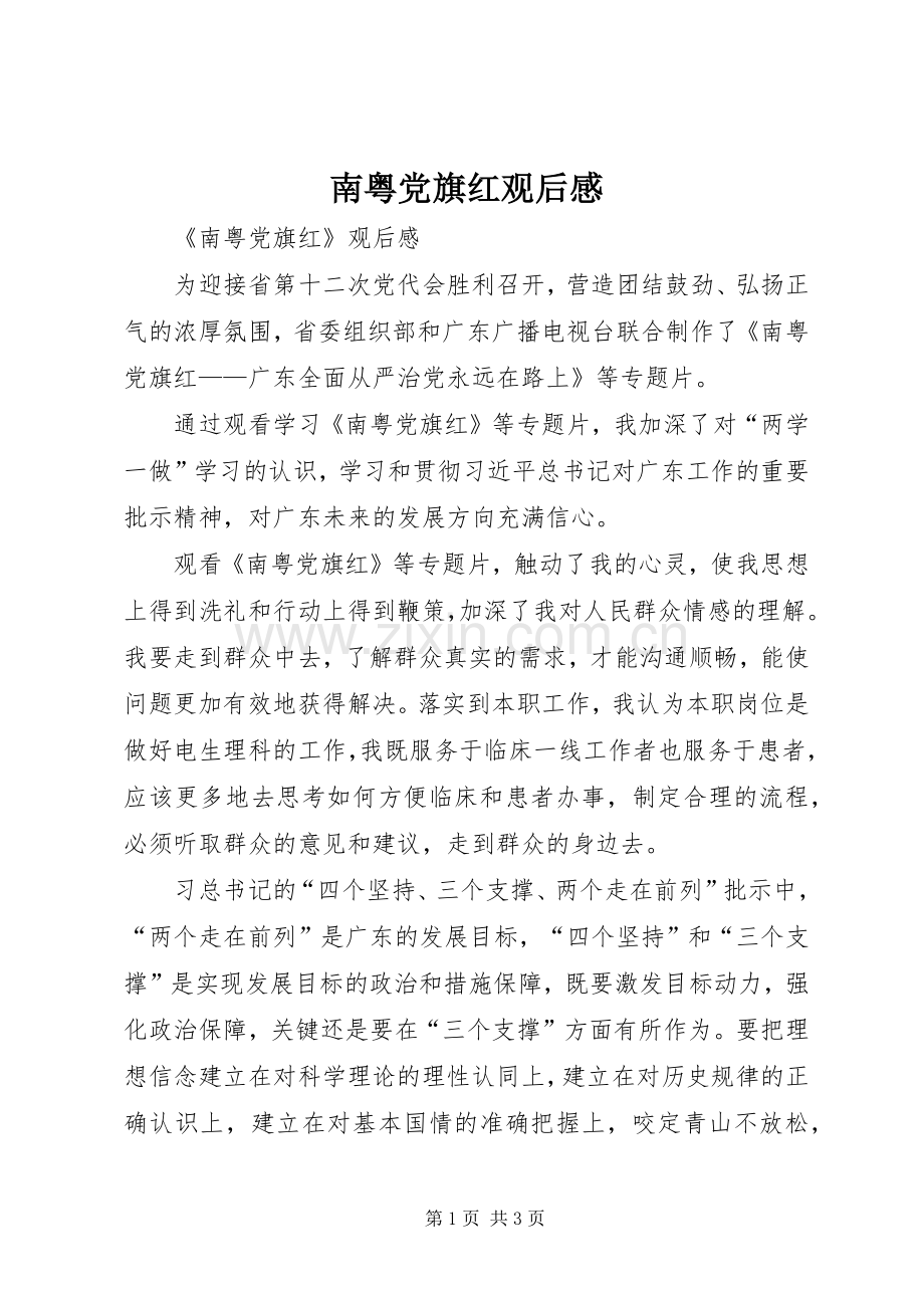 南粤党旗红观后心得.docx_第1页