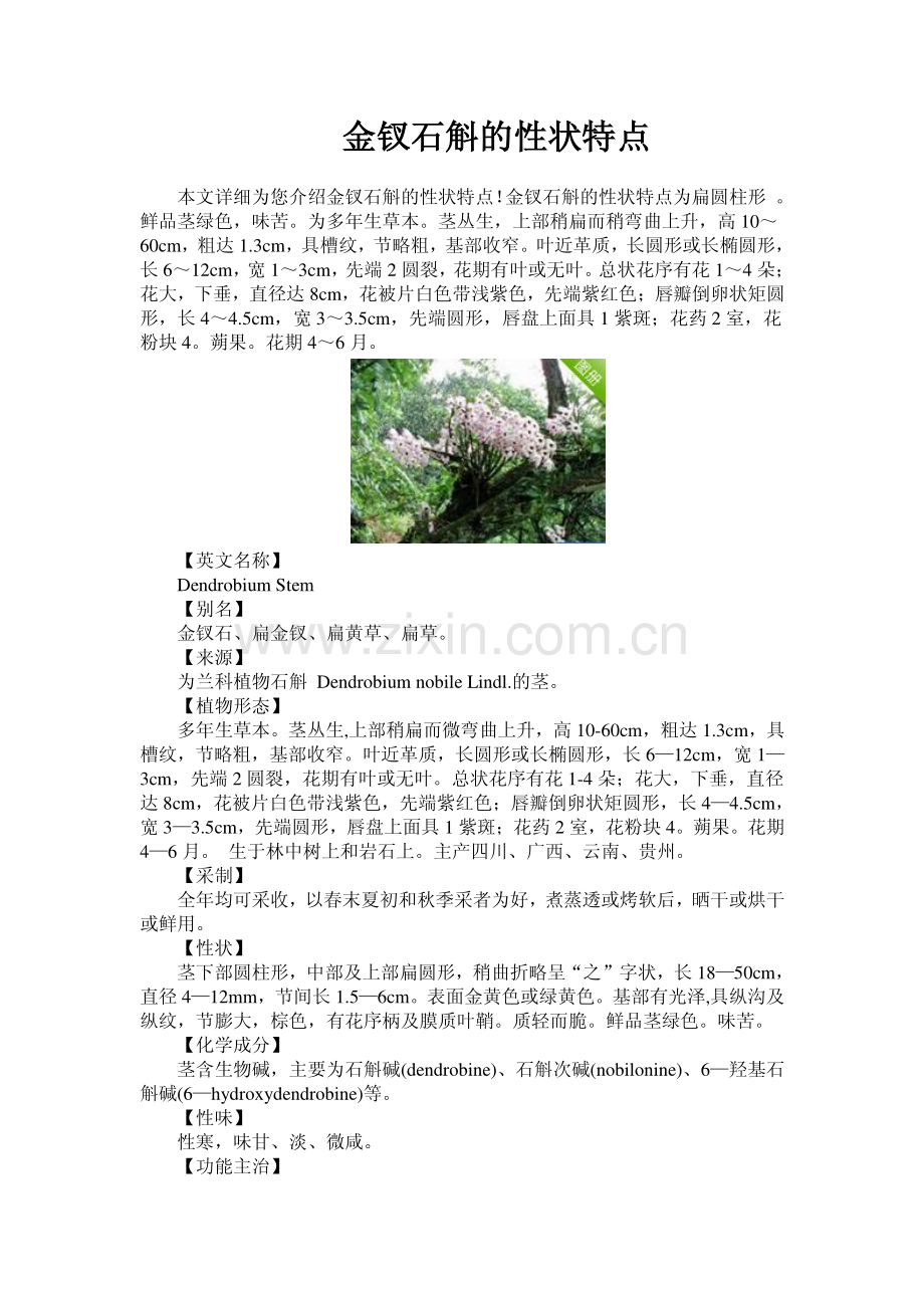 金钗石斛的性状特点.pdf_第1页