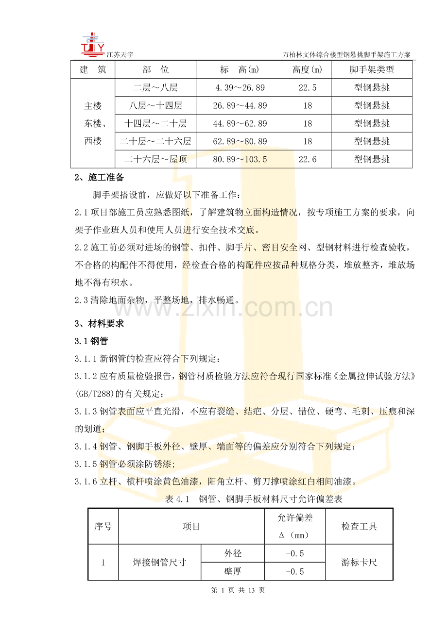 钢梁悬挑脚手架施工方案.doc_第2页