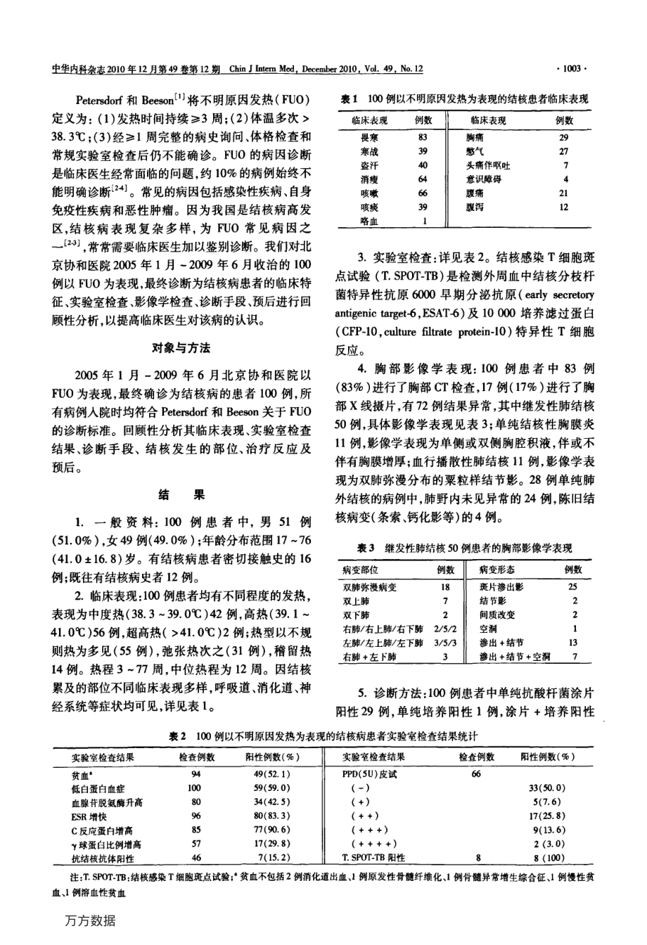 以不明原因发热为表现的结核病临床特点.pdf_第2页