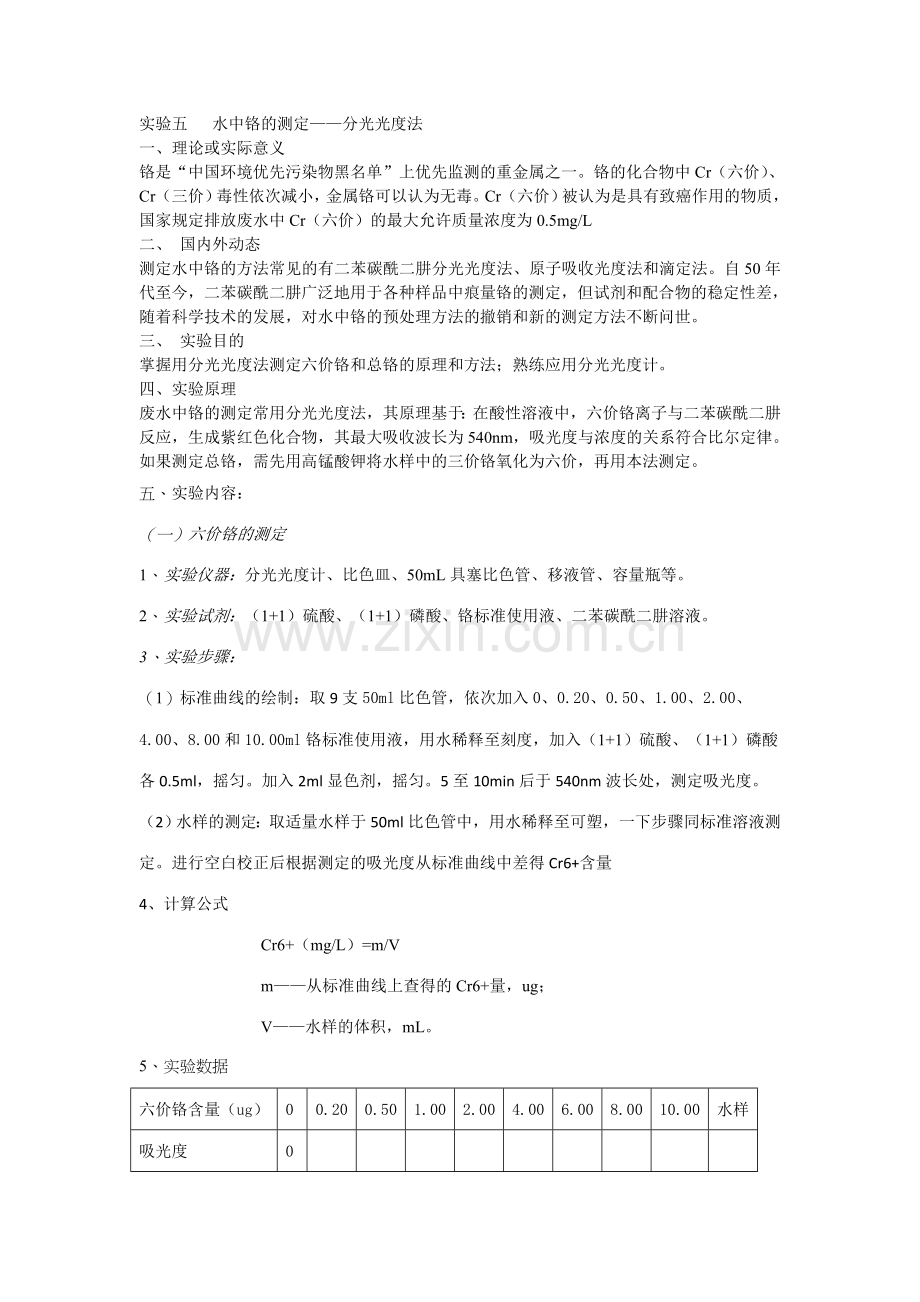 水中铬的测定.doc_第1页