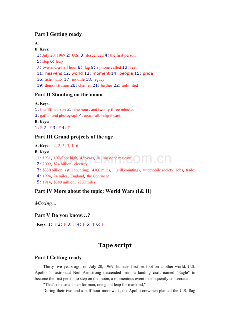 《英语听力教程3》第二版_Unit10_答案.docx_第1页