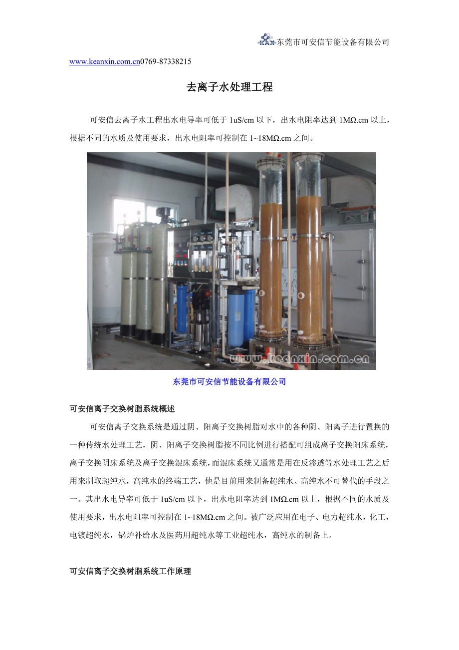 去离子水处理工程.doc_第1页