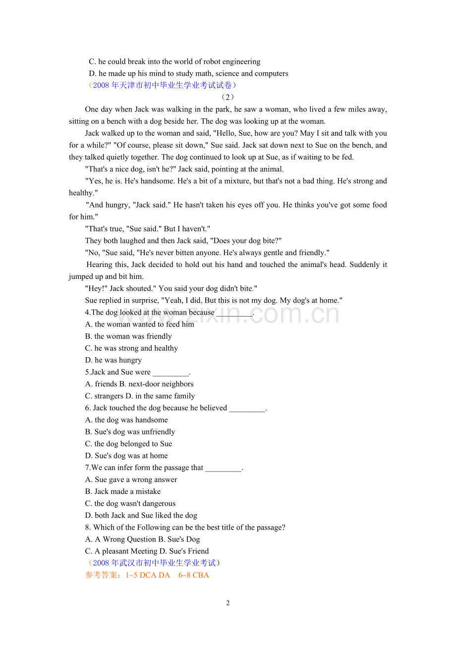 中考英语阅读理解分类解读.doc_第2页