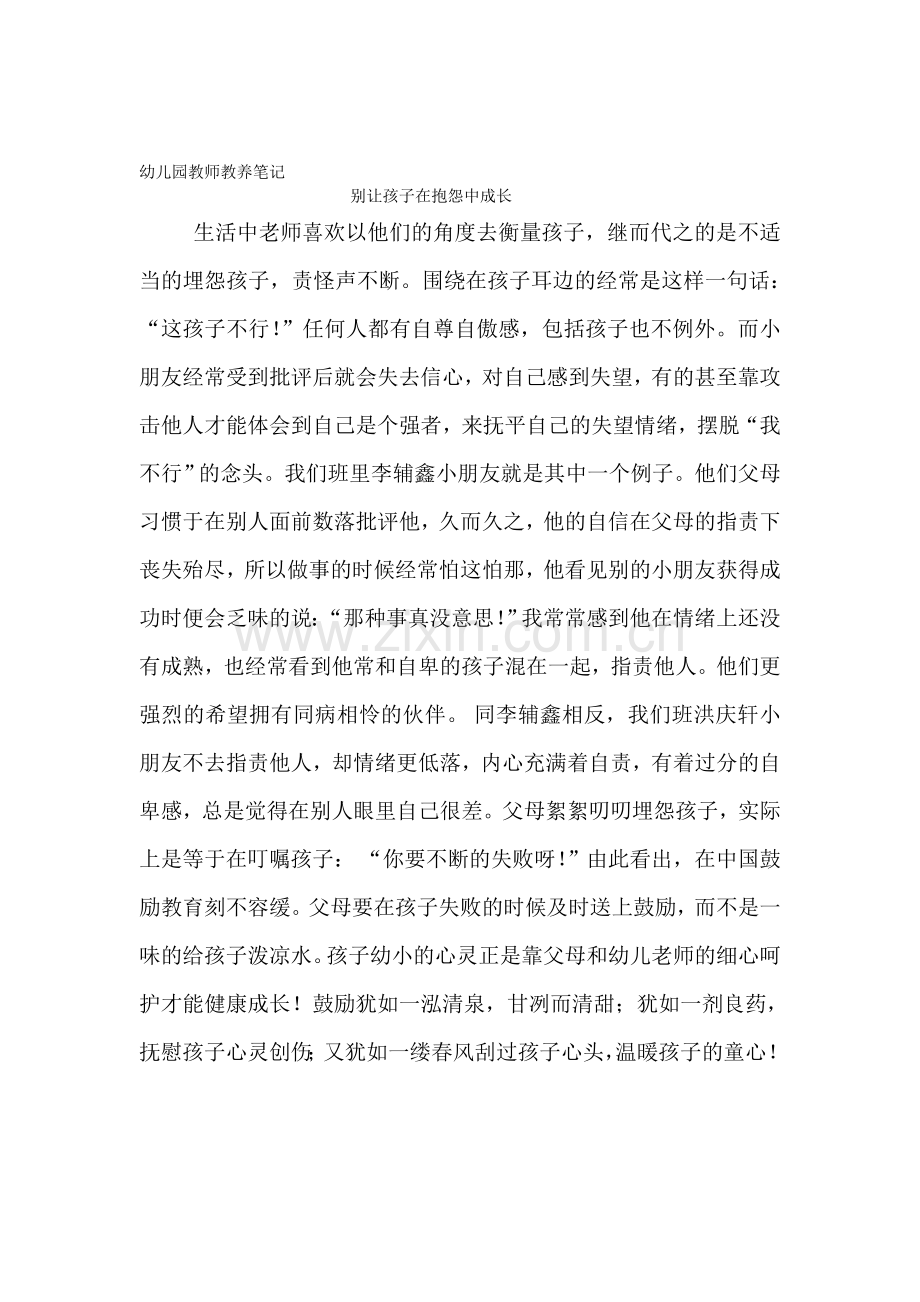 幼儿园教师教养笔记.doc_第1页