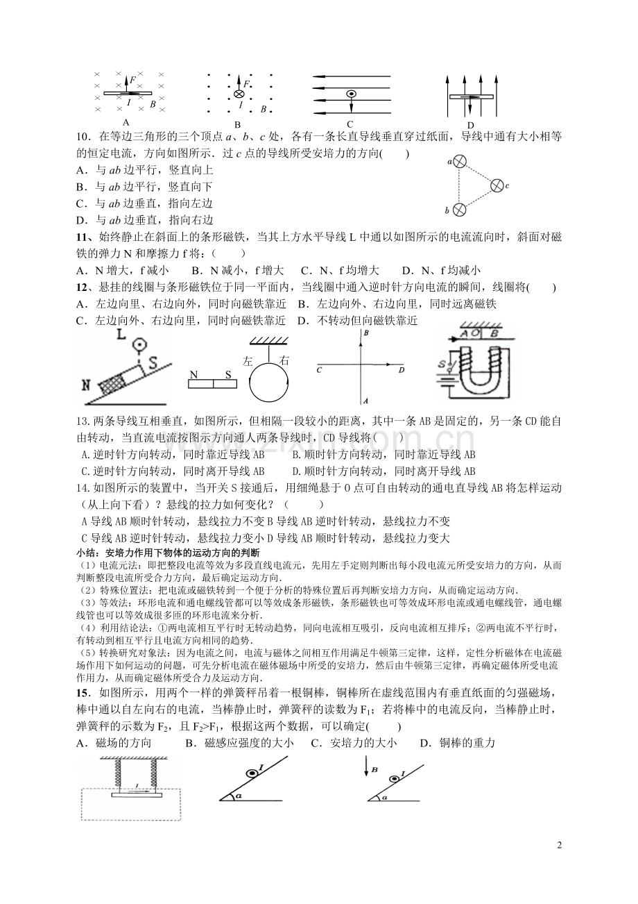 高二物理辅导----磁场(一).doc_第2页