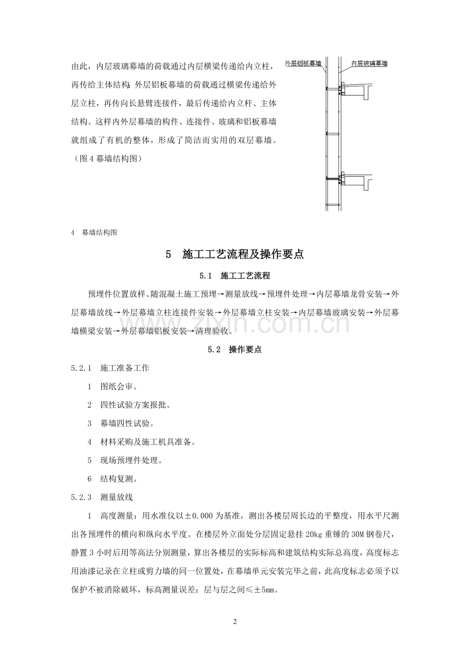 玻璃-穿孔铝板双层幕墙施工工法.doc_第2页