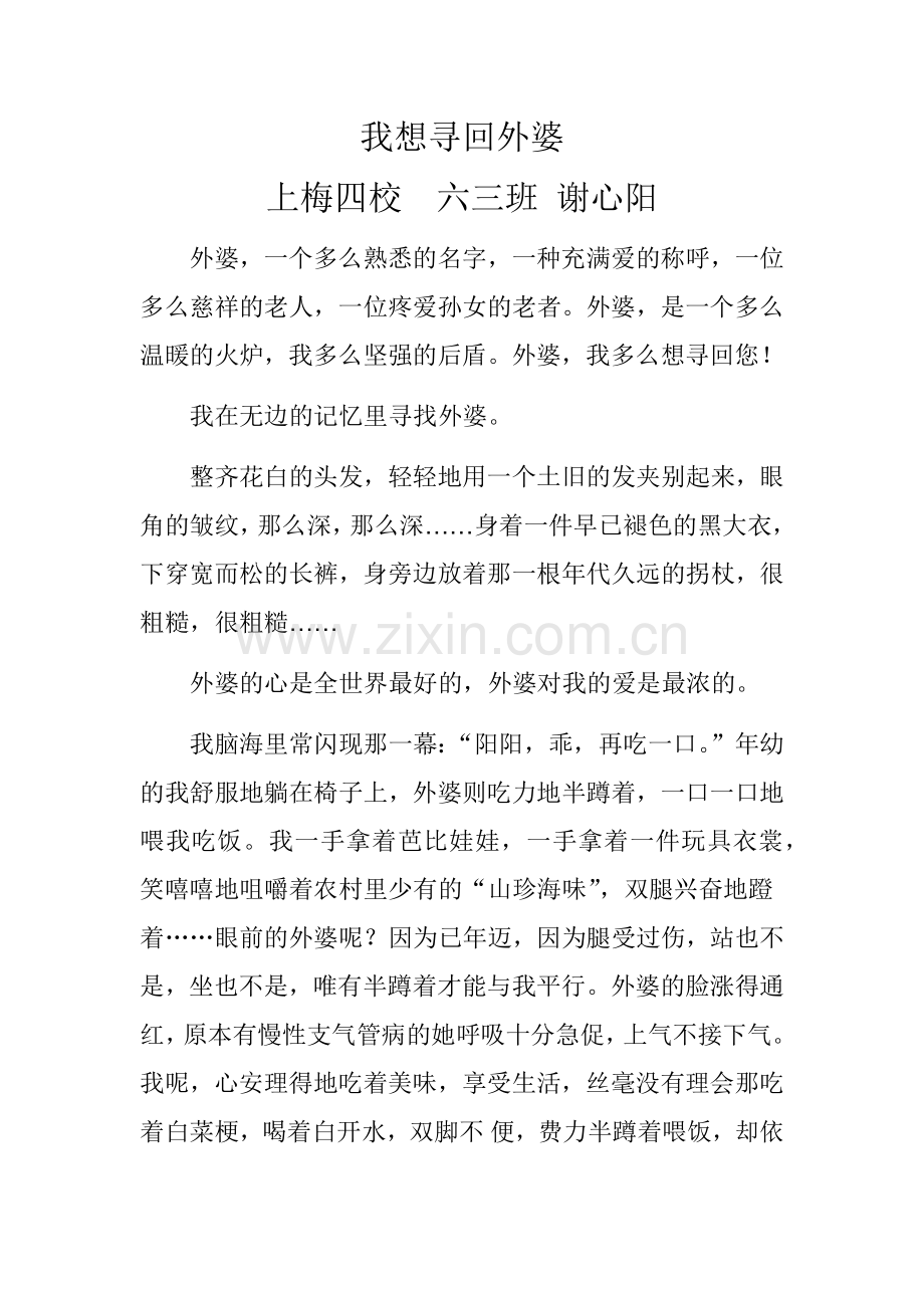 我想寻回外婆.docx_第1页