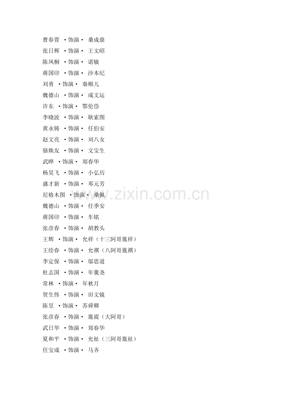 《雍正王朝》完整演员表.doc_第2页