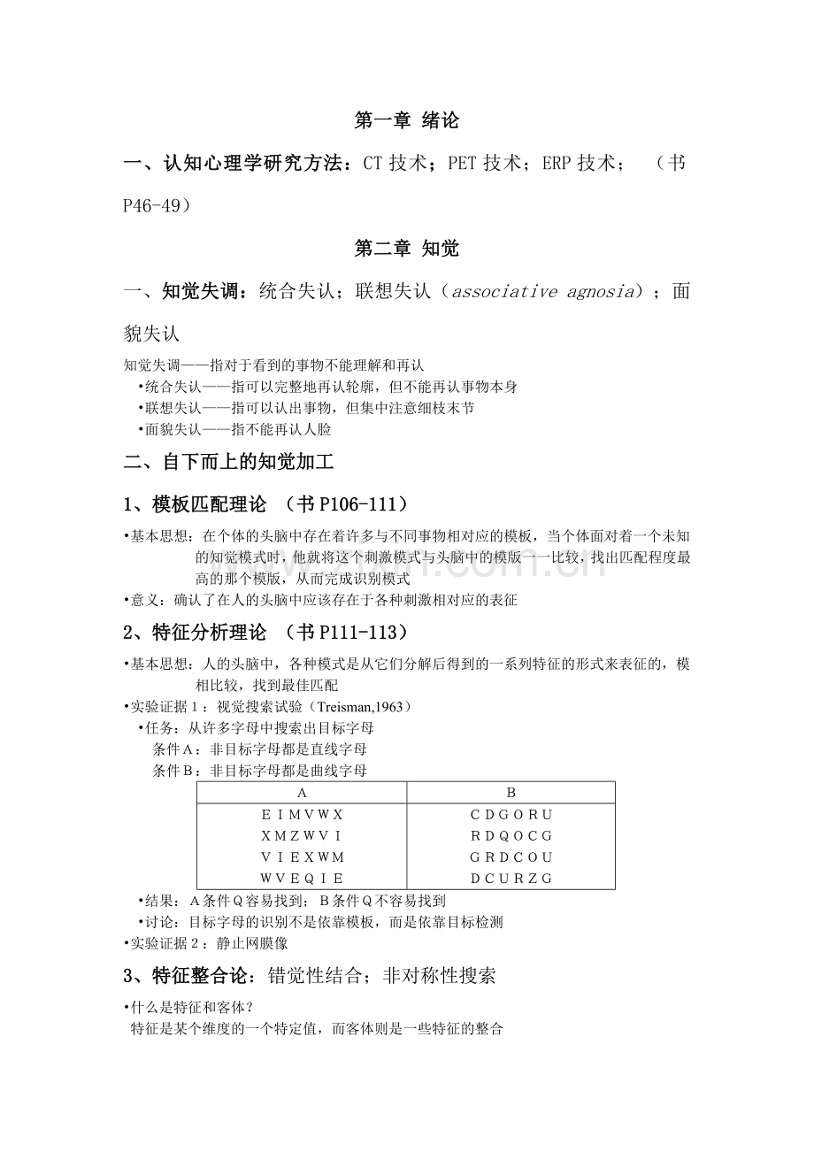 认知心理学笔记整理.doc_第1页