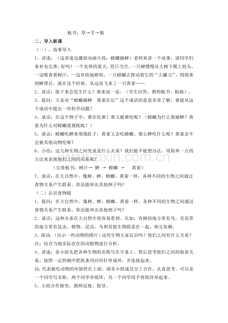 有趣的生物链教学设计.doc_第2页