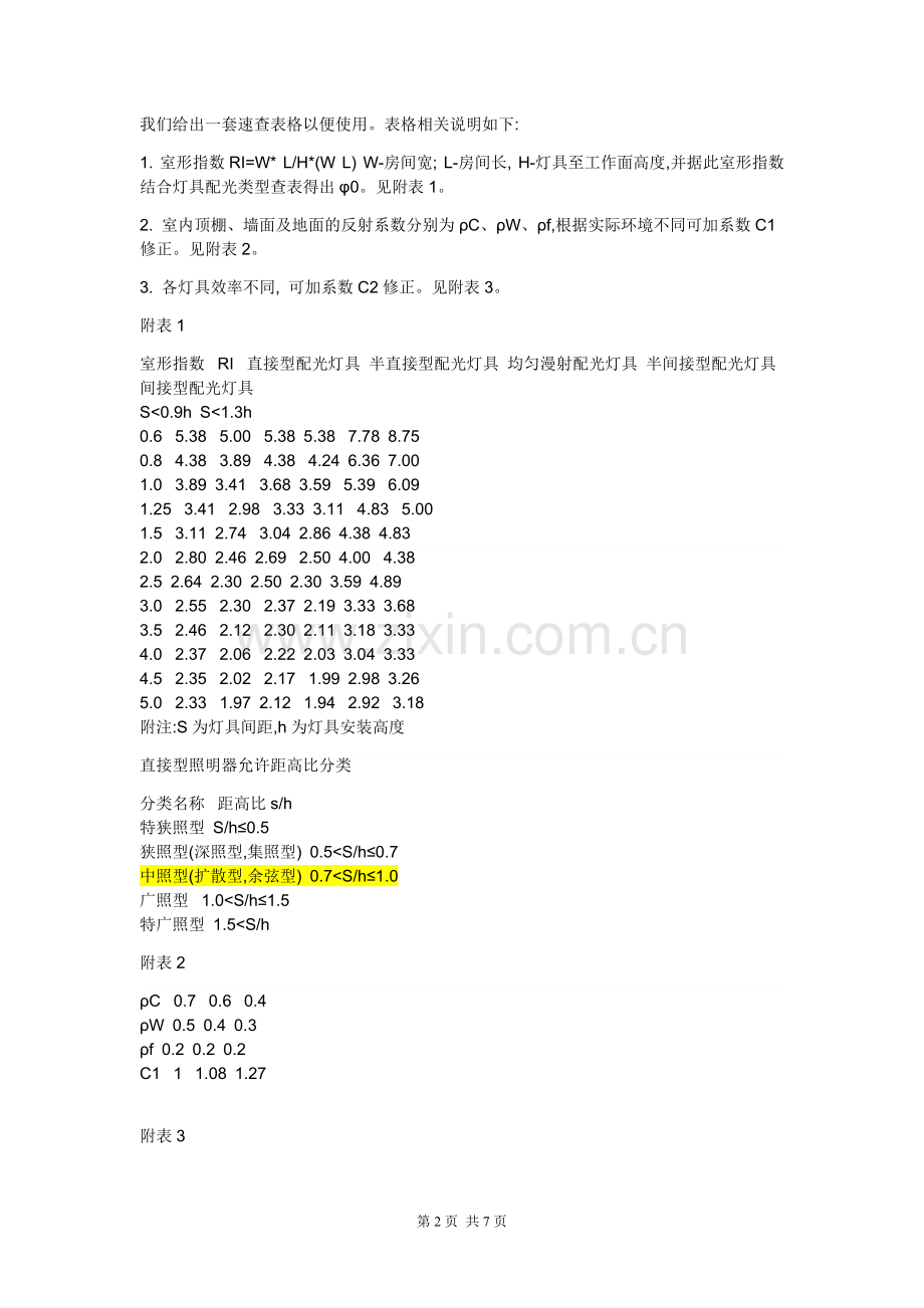 照度计算及照明配电标准.doc_第2页