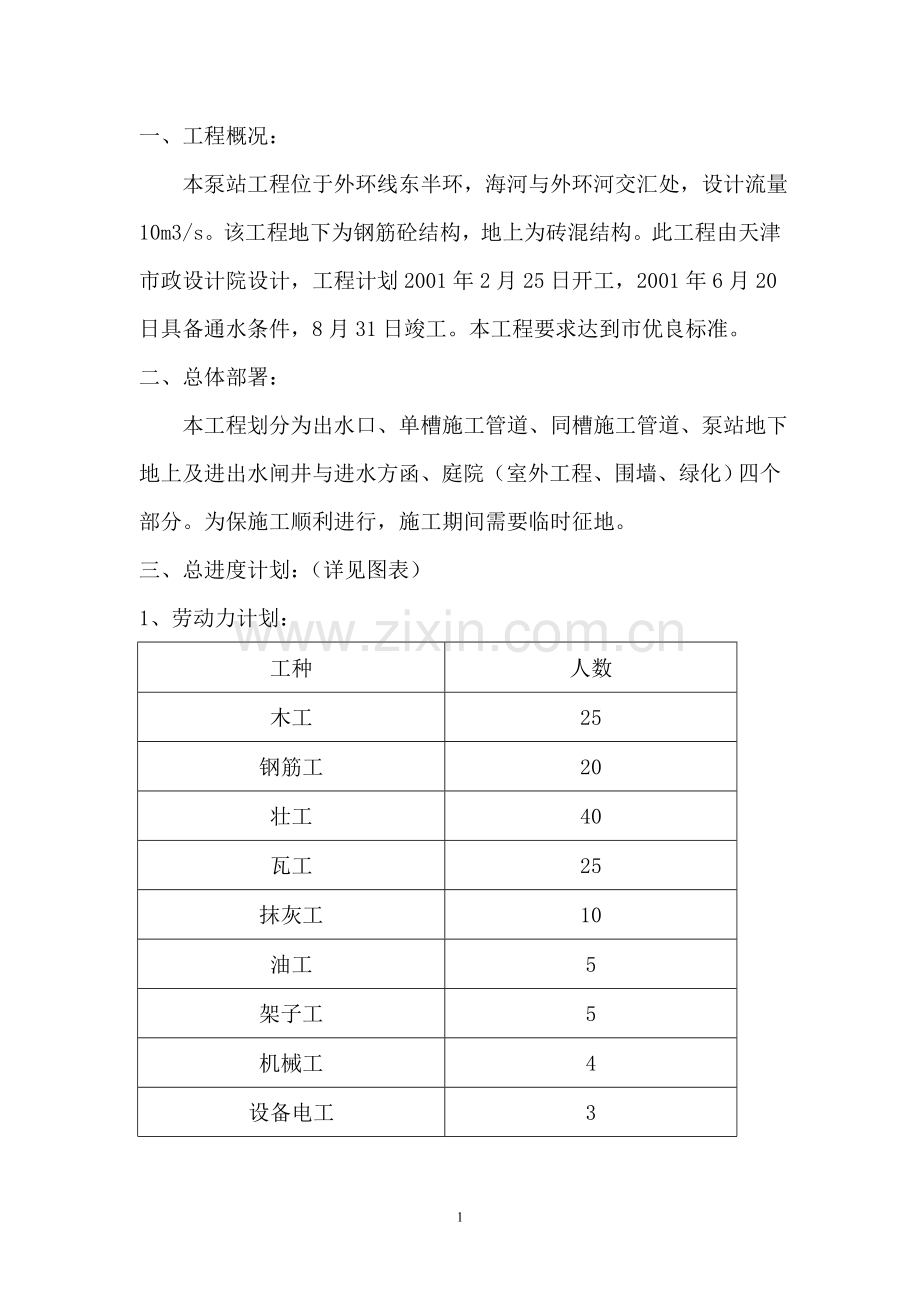 海河泵站施工组织设计.doc_第1页
