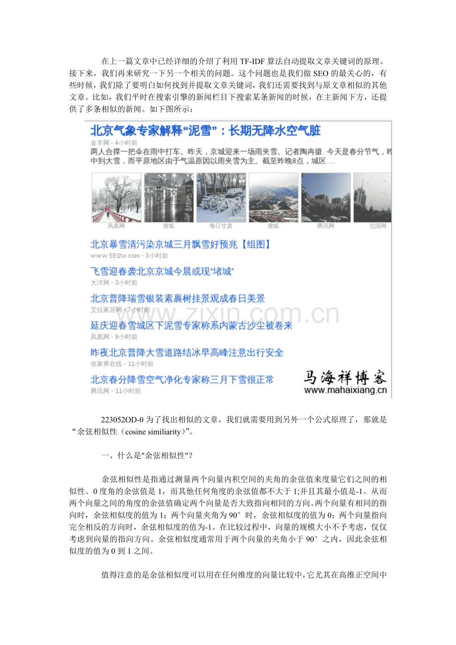 搜索引擎判定相似文章网页的原理大解析.doc_第1页
