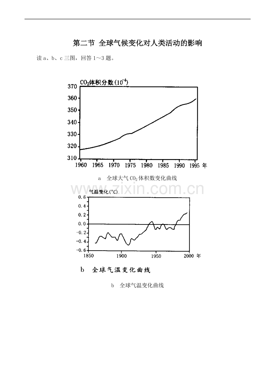 高中地理全球气候变化对人类互动的影响-同步练习湘教版必修一.doc_第1页