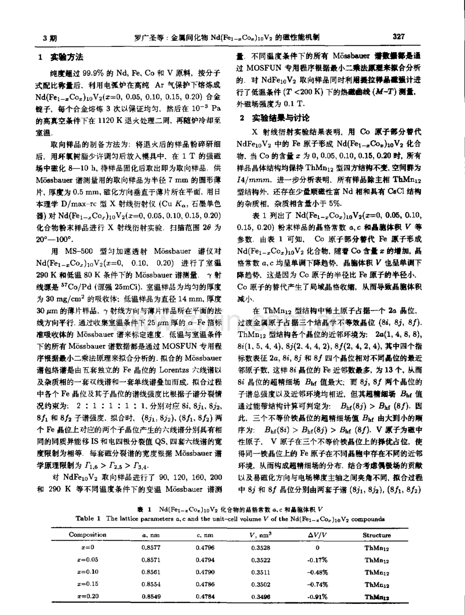 金属间化物Nd(Fe1-xCox)10V2的磁性能机制.pdf_第2页
