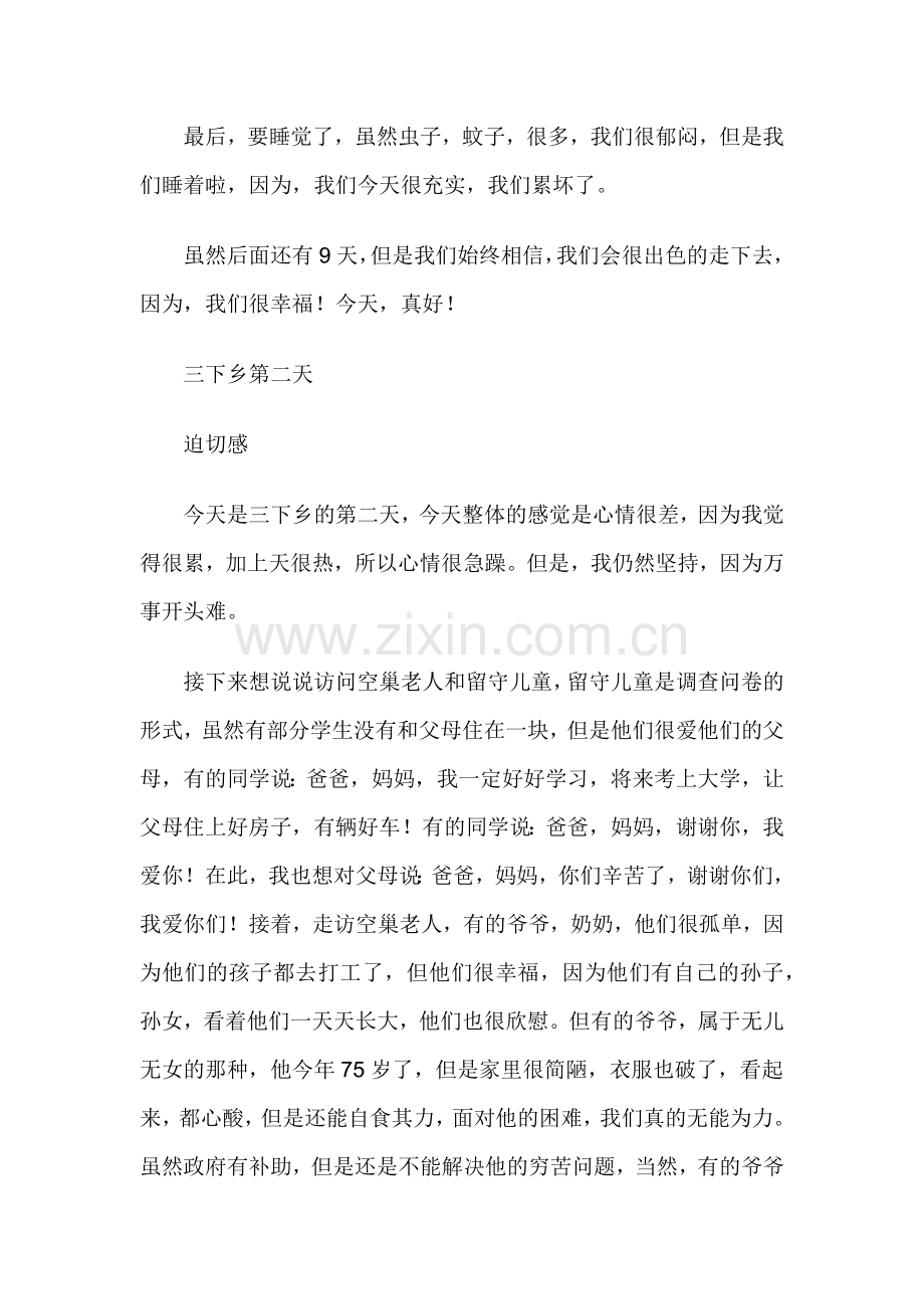 大学生暑期三下乡日记十篇.docx_第2页