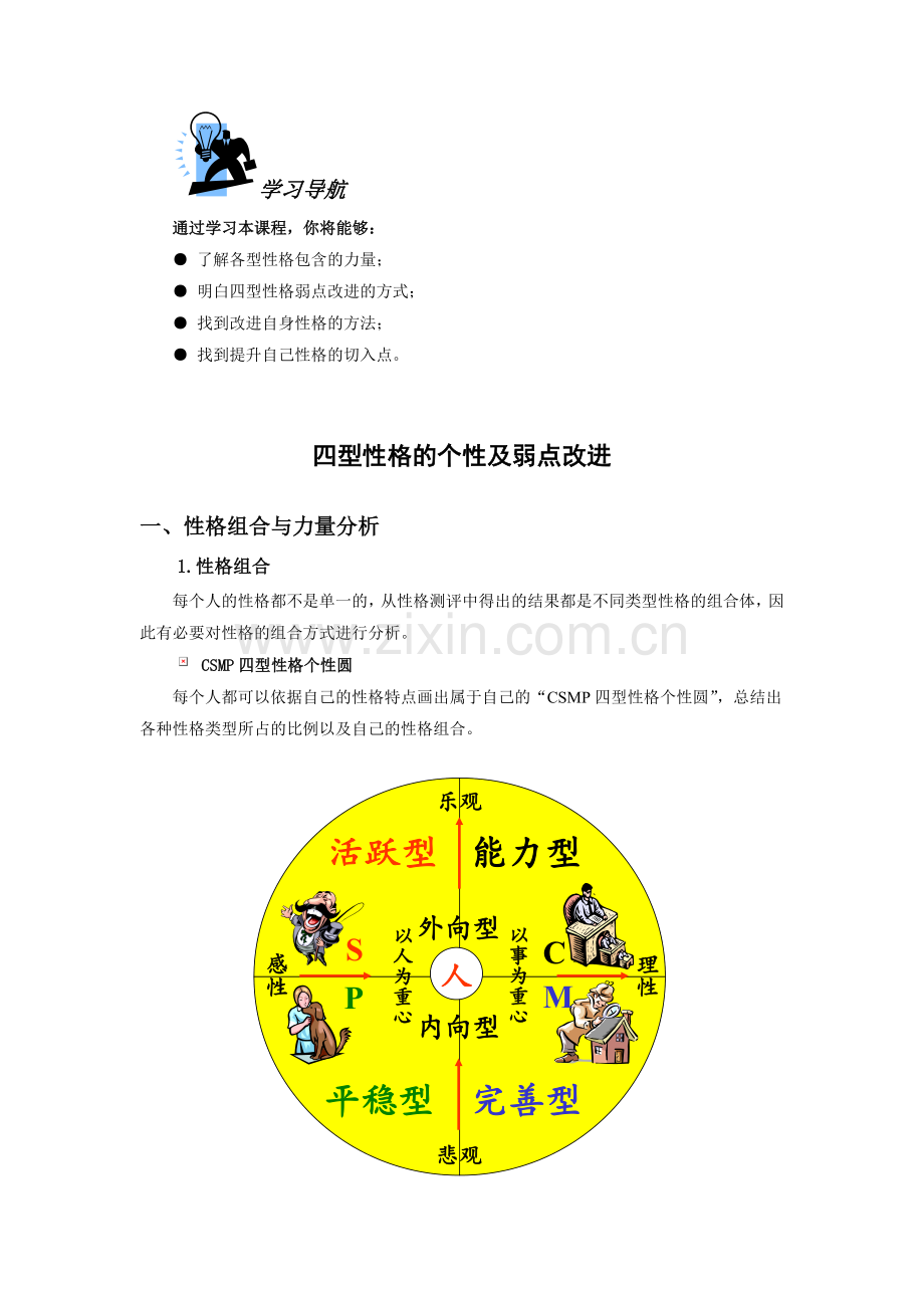 四型性格的个性及弱点改进.docx_第1页