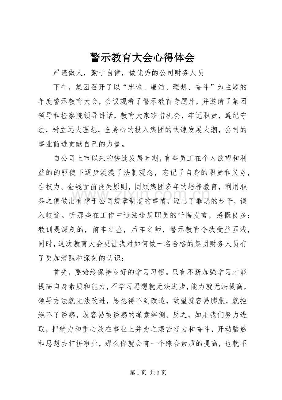 警示教育大会体会心得3.docx_第1页