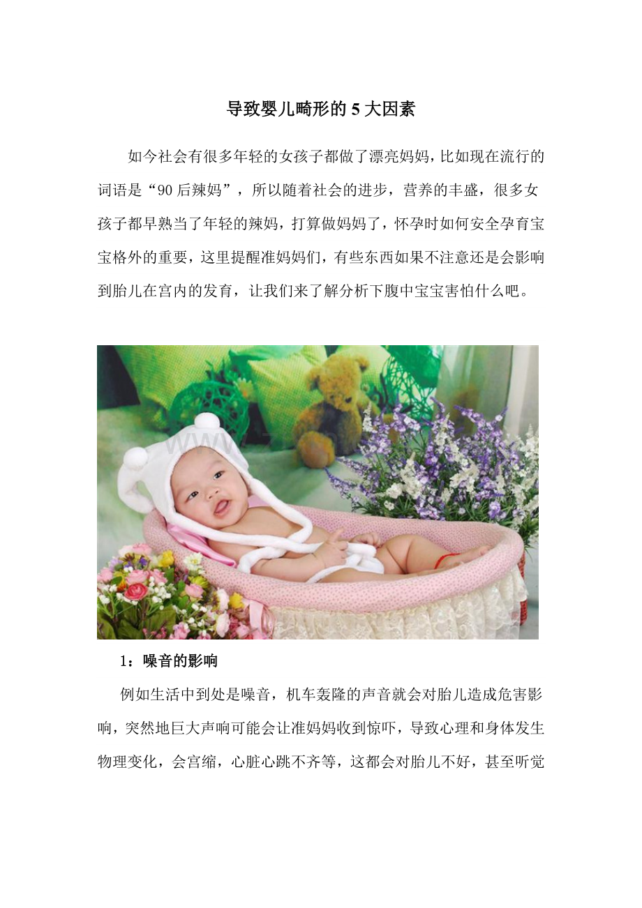 导致婴儿畸形的5个因素.doc_第1页