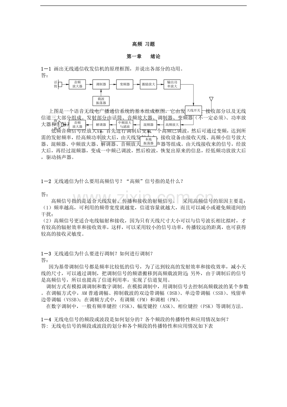 高频电子线路课第二版课后习题 -曾兴雯.doc_第1页