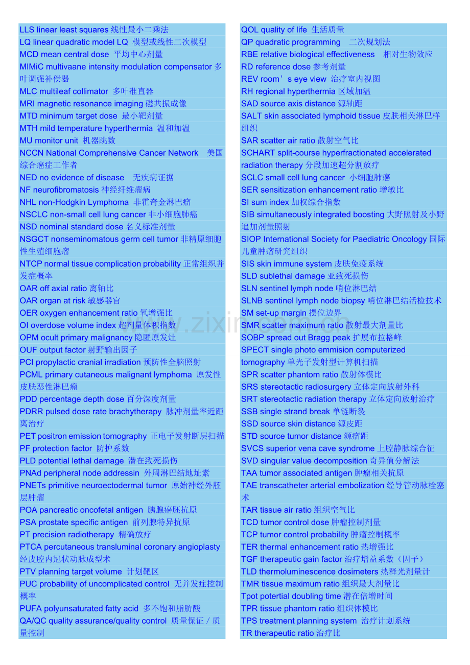 放疗专业术语中英文对照表.doc_第2页
