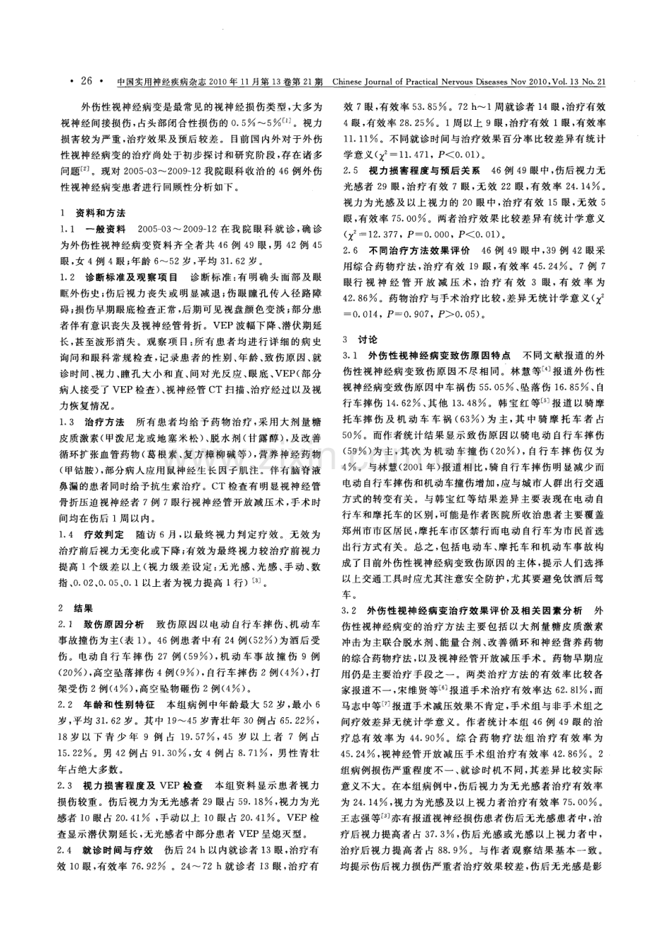 外伤性视神经病变流行病学及临床诊治分析.pdf_第2页