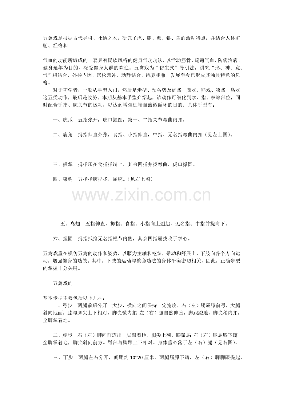 五禽戏要点.docx_第1页
