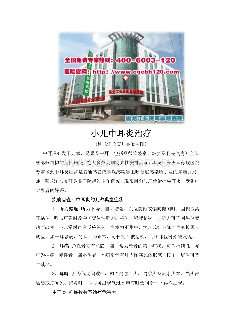 小儿中耳炎的治疗.docx_第1页