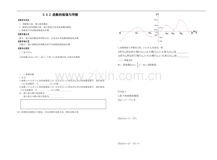 函数的极值与导数教案设计.doc_第1页