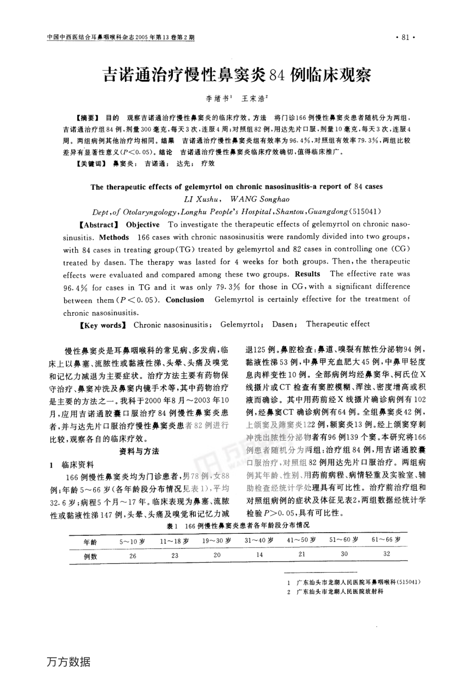 吉诺通治疗慢性鼻窦炎84例.pdf_第1页