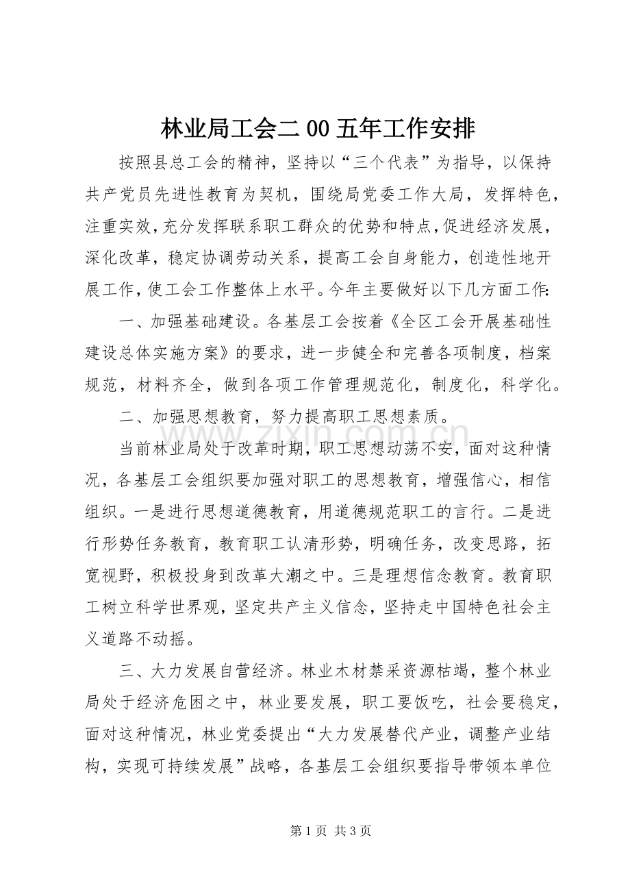 林业局工会二00五年工作安排 (3).docx_第1页
