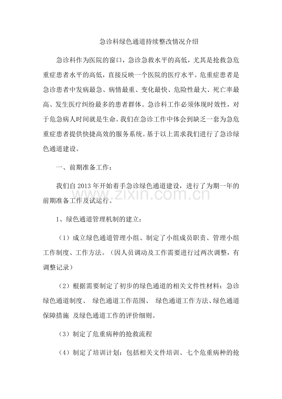 急诊绿色通道工作总结.docx_第1页