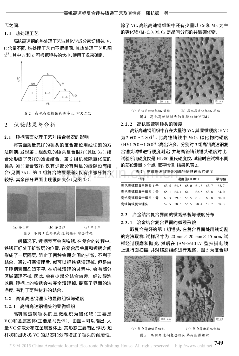 高钒高速钢复合锤头铸造工艺及其性能_邵抗振.pdf_第2页